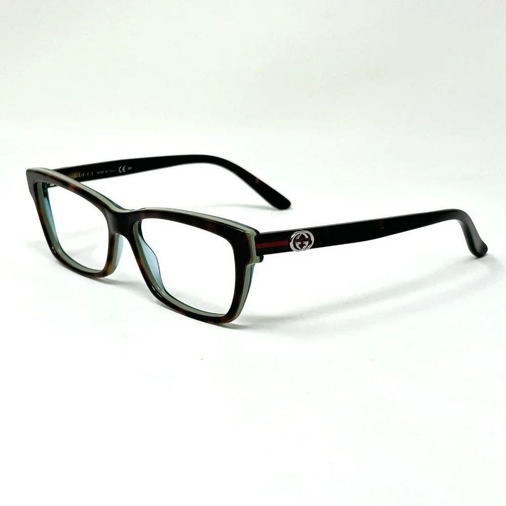 Gucci Eyeglasses GG 3562 LA2 Havana on Green Cat Eye Frame Italy 53[]14 140 - Picture 8 of 13